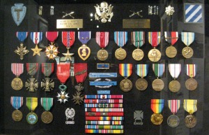 Replica of Audie Murphy's medals from WWII